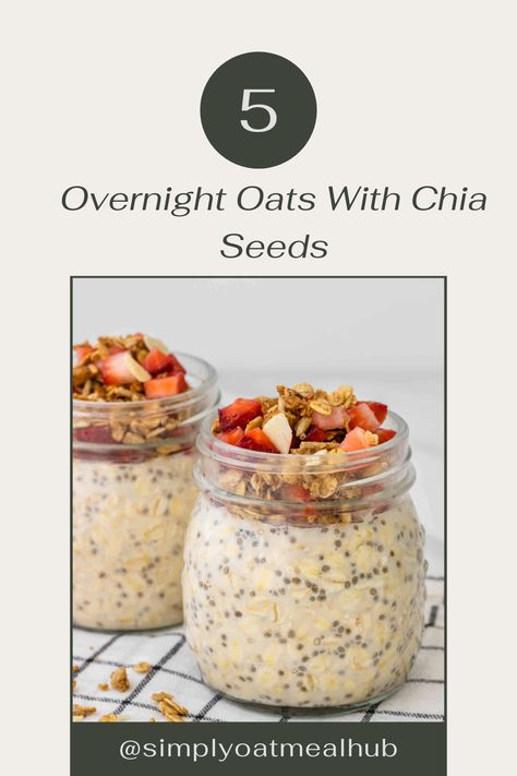 🕒 Busy mornings? No problem! Prep these Overnight Oats with Chia Seeds the night before for a quick grab-and-go breakfast. Full of protein, fiber, and nutrients! 🥥🥜 Save this recipe for the perfect meal prep option.	
#OvernightOatsRecipe #HealthySnacking #OatmealPrep #QuickAndEasyMeals #VeganRecipes #WholeFoods Cold Oats Recipe Overnight Oatmeal Chia Seeds, Over Night Oats And Chia Seeds, Overnight Oats Recipe With Chia Seeds, Oatmeal Chia Breakfast Overnight Oats, Chia Oatmeal Overnight, Overnight Oats And Chia Seeds, Overnight Oats Chia Seeds, Overnight Chia Oatmeal, Chia Seed Overnight Oats