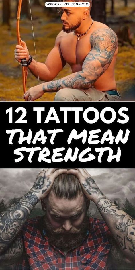 Unlock the secrets of strength tattoos with our comprehensive guide to symbols of resilience. Explore small and meaningful designs tailored for men and women, ideal for the forearm. Dive into our article for tattoo inspiration that embodies courage and empowerment.  ... less Men’s Back Tattoos With Meaning, Tattoo Symbolizes Strength, Small Symbol Tattoos Men, Traditional Meaningful Tattoos, Leader Tattoo Symbol, Men Tattoo With Meaning, Tattoos For Resilience Strength, Tattoo That Symbolizes Strength, Meaningful Arm Tattoos Men