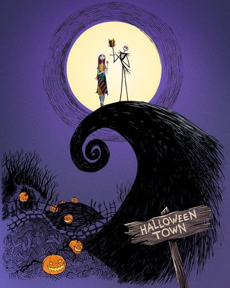 Twitter Nightmare Before Christmas Hill Scene, Nightmare Before Christmas Hill, Nightmare Before Christmas 2, Helloween Wallpaper, Nightmare Before Christmas Drawings, Nightmare Before Christmas Tattoo, Nightmare Before Christmas Wallpaper, Beauty And The Beast Movie, Tim Burton Art