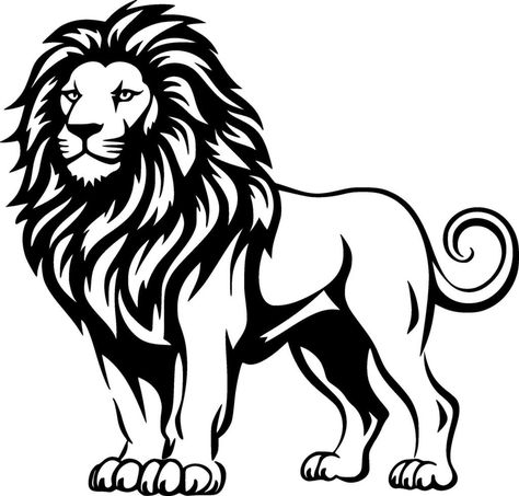 Lion, Black and White illustration Lion In Black And White, Lion Clipart Black And White, Lion Black And White, Lion Clipart, Book Cover Art Design, Lion Black, Black And White Lion, Lion Vector, Lion Tshirt