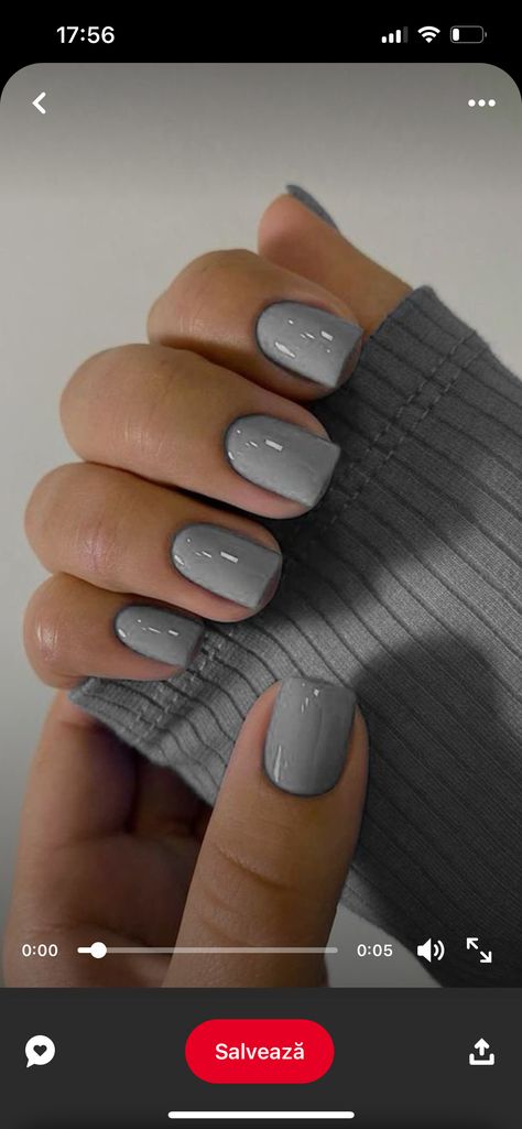 Gray Manicure With Accent Nail, Winter Square Nails Short, Gray Dip Nails Powder, Short Square Gray Nails, Short Square Grey Nails, Gray Powder Dip Nails, Dark Grey Acrylic Nails Design, Grey Nail Color Ideas, Gray Coffin Nail Ideas