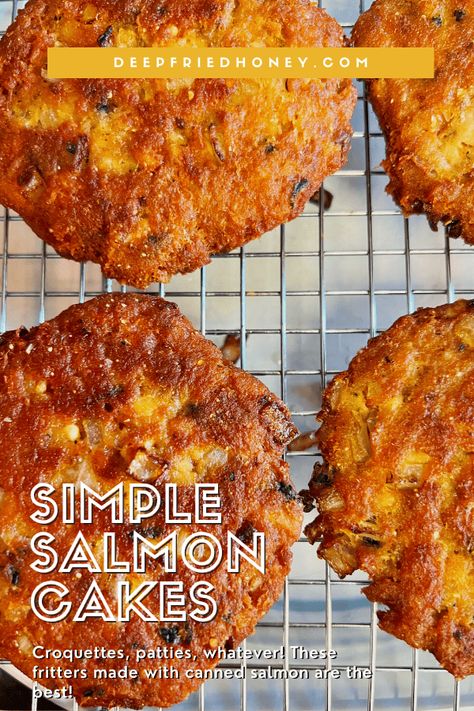 Canned Salmon Cakes Air Fryer, Salmon Cake Recipes Canned, Recipes Canned Salmon, Pink Salmon Canned Recipes, Can Of Salmon Recipes, Can Pink Salmon Recipes, Easy Salmon Patties Recipe Simple, Canned Pink Salmon Recipes Simple, Canned Salmon Lunch Recipes