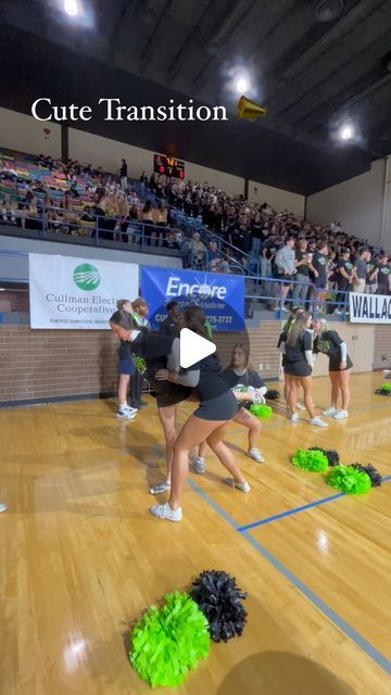 306K views · 31K likes | Cullman High Cheer on Instagram: "Stunting around before the Elite 8 game! 💚📣🖤💛 #cutestunt #stunttransitions #highschoolcheerleading" Junior High Cheer Stunts, How To Base In Cheer, Peewee Cheer Stunts, Cheer Stunt Ideas Middle School, Easy Stunts Cheerleading, Level 1 Cheer Stunts, Middle School Cheer Stunts, Cheer Stunts Middle School, Cheer Stunts For Little Kids