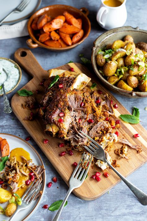 Slow Cooked Indian Spiced Shoulder of Lamb Indian Lamb Recipes, Lamb Shoulder Recipes, Roast Lamb Recipes, Lamb Neck Recipes, Slow Cooked Leg Of Lamb, Shoulder Of Lamb Recipes, Leg Of Lamb Recipes, Slow Cooked Lamb Shoulder, Lamb Loin Chop Recipes