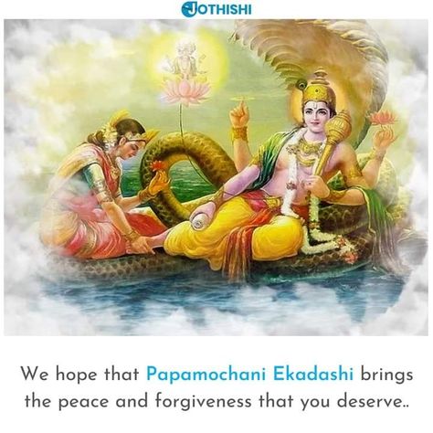 Papamochani Ekadashi is the last ekadashi observance of the 24 ekadashis in the Hindu calendar. The word ‘papa’ in Hindu means ‘misdeeds’ or ‘sins’ and ‘mochan’ signifies ‘to release’ and hence this ekadashi gives freedom from all the committed sins. This ekadashi observance motivates a person to abstain from committing sins. Devotees therefore believe it highly auspicious to observe a fast on Papamochani Ekadashi. . . . . #ekadashi #papamochaniekadashi #papamochaniekadashi2022 #lordvishnu #vis Hindu Calendar, The Hindu, Lord Vishnu, Good Morning Images, Morning Images, Krishna, Good Morning, Quick Saves