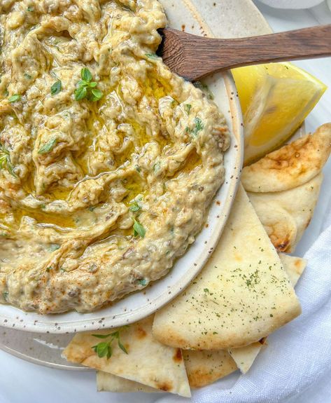 Baba Ghanoush Recipe Nonna Recipes, Baba Ghanoush Recipe, The Modern Nonna, Modern Nonna, Bright Line Eating Recipes, Easy Hummus Recipe, Hungry Happens, Baba Ghanoush, Tzatziki Recipes