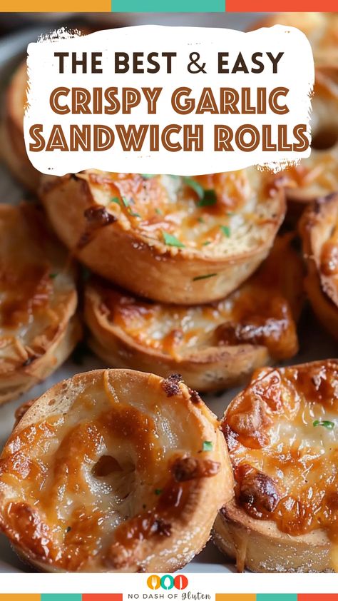 Crispy Garlic Sandwich Rolls Leftover Dinner Rolls Ideas, Leftover Rolls What To Do With, Garlic Sandwich, Cheesy Rolls, Sandwich Rolls, Parmesan Bread, Danish Dough, Crispy Garlic, Biscuit Bread