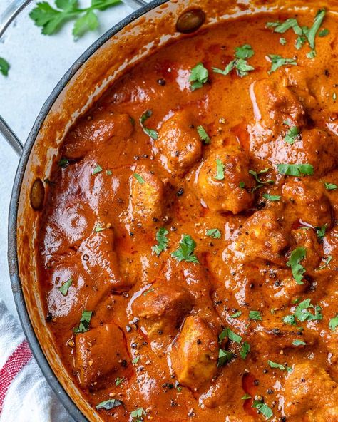 Easy Butter Chicken Recipe | Healthy Fitness Meals Healthy Butter Chicken Recipe, Easy Butter Chicken Recipe, Easy Chicken Tikka Masala, Chicken Lasagne, Recipes For Toddlers, Butter Chicken Recipe Indian, Indian Sauces, Easy Butter Chicken, Butter Chicken Recipe Easy