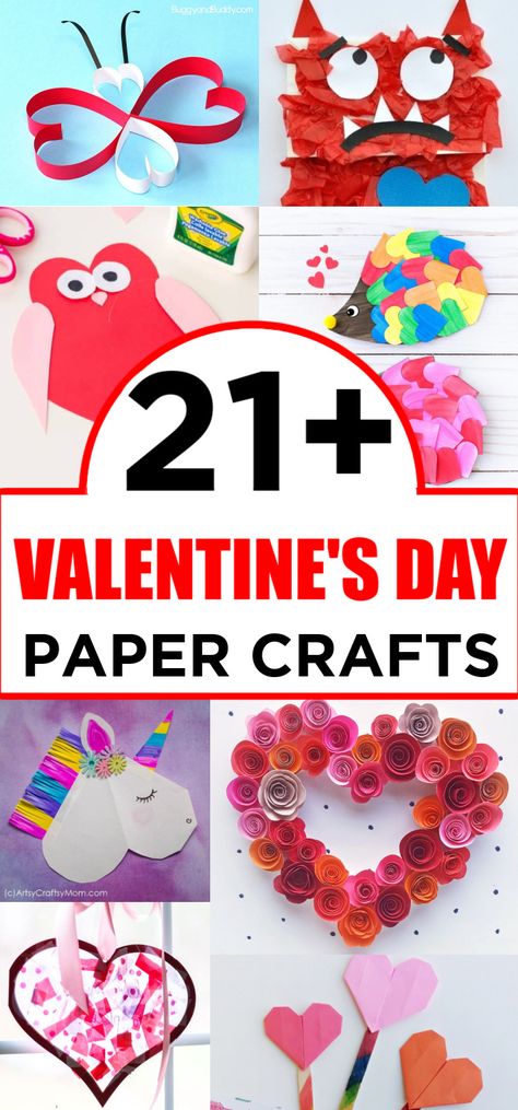 Paper Crafts For Kids Valentines Day, Diy Valentines For Kindergarten, Easy Valentine Crafts For Kids Simple, Valentines Diy Kids Classroom, February Paper Crafts, Kindergarten Valentine Crafts Classroom, Valentines Crafts For 4th Graders, Easy Valentine Crafts For Kids School, Valentines Craft For Kindergarteners