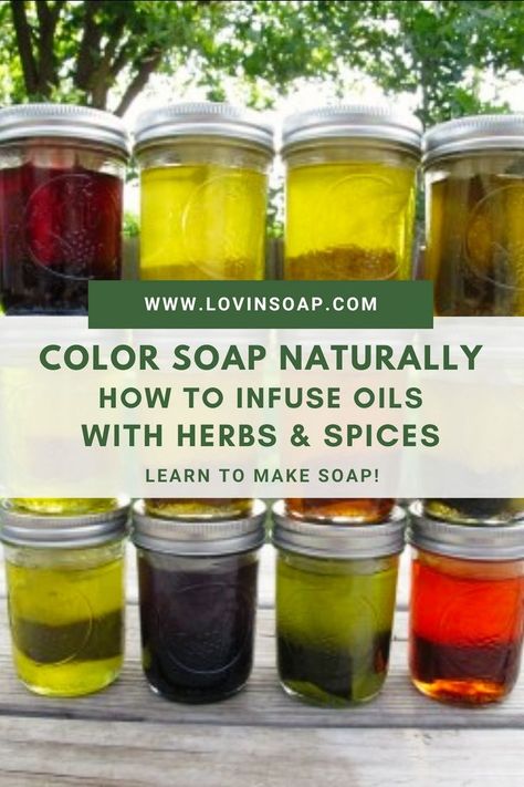 In this tutorial I’ll take you step-by-step through how to infuse your soap making oil with natural colorants. This method is easy and works well for most natural colorants when coloring your handmade cold process soap. Infusing oil helps to prevent the grainy or speckled look you may get when you add spice or herb powders to traced soap! We’ll go over both the cold infusion and heat infusion processes. Click through to the blog for the instructions! Happy soaping! Natural Soap Colorants, Homemade Cold Process Soap, Natural Soaps Recipes, Cold Pressed Soap, Natural Colorants, How To Make Soap, Cold Process Soap Recipes, Soap Colorants, Make Soap