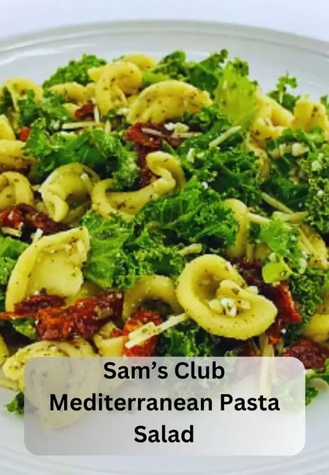 Sams Club Copycat Recipes, Kale Pasta Salad, Salad Copycat, Mediterranean Pasta Salad, Mediterranean Salad Recipe, Mediterranean Pasta Salads, Pasta Salad With Tortellini, Mediterranean Pasta, Kale Salad Recipes