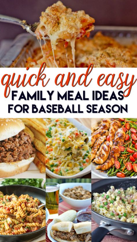 quick and easy family meals ideas for baseball season Family Meal Ideas, Easy Cheap Dinner Recipes, Quick Family Meals, Easy Cheap Dinners, Meals Ideas, Dinner Appetizers, Family Dinner Recipes, Diet Vegetarian, Quick Dinner Recipes