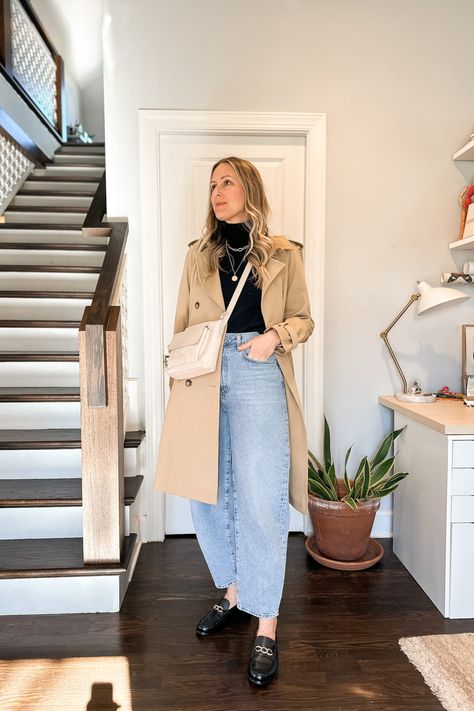 Sézane Scott Trench Coat: Review + Outfits - Michelle Tomczak Trench Outfit, Classic Trench Coat, Trench Coat, Closet