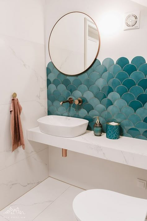 Decor Baie, Bathroom Inspiration Decor, Upstairs Bathrooms, Blue Bathroom, Bathroom Renos, House Bathroom, Bathroom Makeover, Bathroom Inspiration, Tile Bathroom