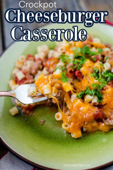 Easy crock pot slow cooker cheeseburger pasta bake casserole recipe. ground beef, pasta and cheesy goodness make this the perfect family meal. Crockpot Cheeseburger Casserole, Crockpot Cheeseburger, Recipe Ground Beef, Cheeseburger Casserole Recipe, Cheeseburger Pasta, Cheeseburger Recipe, Ground Beef Pasta, Crockpot Casserole, Cheeseburger Casserole