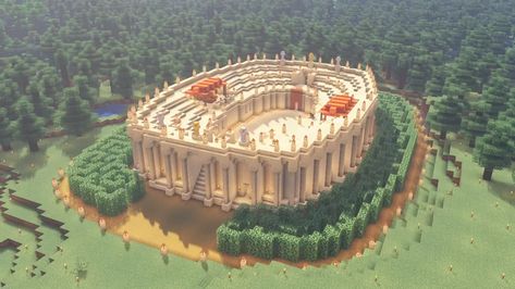 Minecraft Battle Arena Ideas, Minecraft Jousting Arena, Minecraft Arena Build, Minecraft Pvp Arena Ideas, Minecraft Arena Ideas, Minecraft Pvp Arena, Minecraft Arena, Gladiator Arena, Minecraft Map