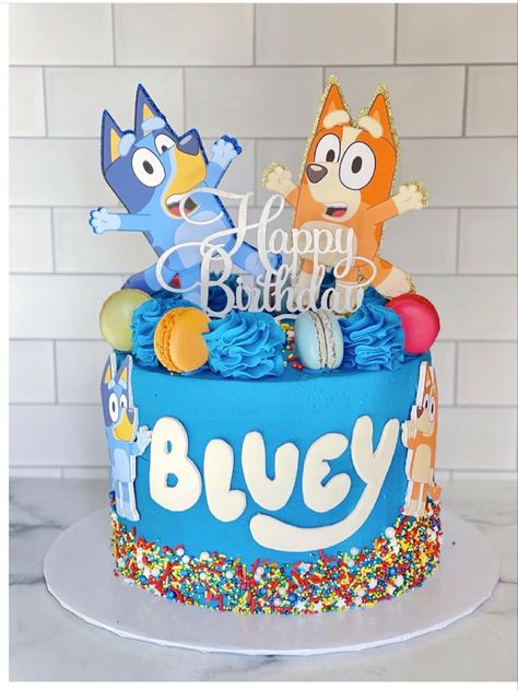 Blurt Birthday Cake, Bluey Birthday Party One Year Old, Bluey Cakes For Boys, Bluey First Birthday Cake, Bluey Themed Birthday Cake, Birthday Cake Bluey Theme, Bluey Theme Cake Smash, Bluey Birthday Party Ideas Cake, Bluey Bday Cake