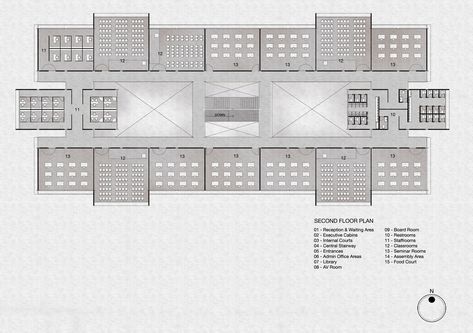 Gallery of CMRU Admin and Academic Block / M9 Design Studio - 24 School Floor Plan, Block Plan, Office Floor Plan, School Building Design, Lecture Hall, Block Layout, School Site, Campus Design, Building Layout