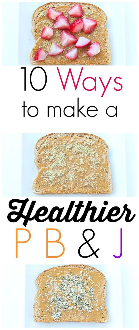 10 Ways to Make a Peanut Butter and Jelly Sandwich Healthier -GReat for kids who love peanut butter and jelly in their school lunches and moms who want to make it healthier and more nutritious! Diet Lunch Ideas, Peanut Butter Jelly Sandwich, Clean Dinner Recipes, Healthy Munchies, Peanut Butter And Jelly Sandwich, Nanny Life, Back To School Lunch Ideas, Back To School Lunch, Jelly Sandwich