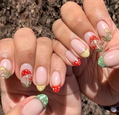 Mushrooms Nails, Mushroom Nails, Nails 23, Quartz Nails, Classy Acrylic, Simple Gel Nails, Summery Nails, Cute Gel Nails, Soft Nails