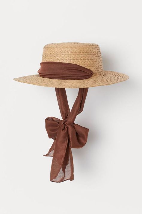 Pola Lengan, Calf Length Dress, H&m Home, Brown Art, Linen Blouse, Paper Straws, Beige Brown, Summer Hats, Straw Hat