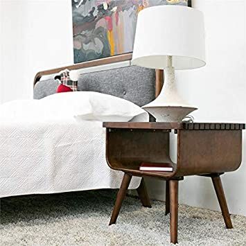 ASHCROFT Mid-Century Modern Brown Walnut Wood Connor End Table Glass Top End Tables, Living Room Table Sets, Wood End Table, Wood End Tables, End Tables With Storage, Side Table Wood, Table Dimensions, Changing Wall Color, Mid Century Modern Design