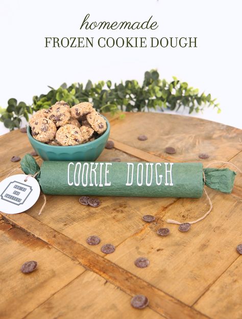 Gifting Cookie Dough, Cookie Dough Gift Ideas, Frozen Cookie Dough Packaging, Frozen Cookie Dough Gift, Cookie Dough Gift, Freezer Cookie Dough, Christmas Cookie Dough, Cowboy Cookie, Freezer Cookies