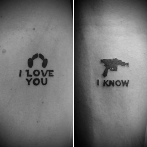 Couple Tat, Couple Tattoos Unique Meaningful, Partner Tattoos, Star Wars Couples, Love Yourself Tattoo, Couple Matching Tattoo, Couple Tattoos Unique, Tattoo Schrift, Epic Tattoo