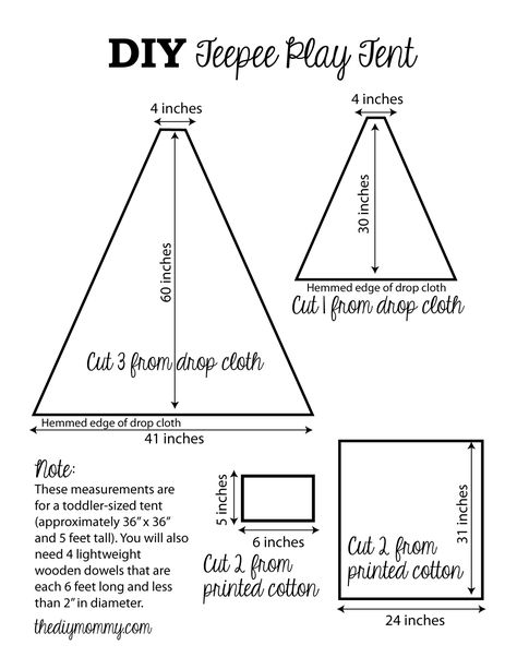 DIY Teepee Play Tent Tutorial by The DIY Mommy Divina carpita! Teepee Pattern Free, Teepee Template, Homemade Teepee, Teepee Diy, Teepee Tutorial, Diy Kids Teepee, Teepee Pattern, Diy Teepee Tent, Tent Diy