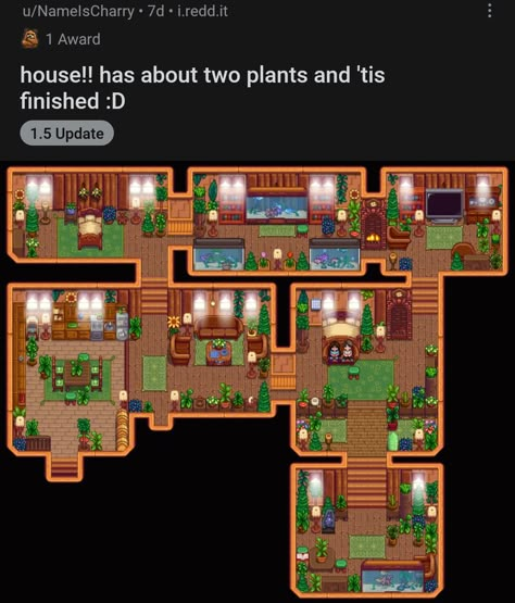 Stardew Valley Krobus Room, Strawdew Valley, Stardew House, Stardew Ideas, Stardew Farm, Stardew Farms, Stardew Valley Layout, Stardew Valley Tips, Stardew Valley Farms