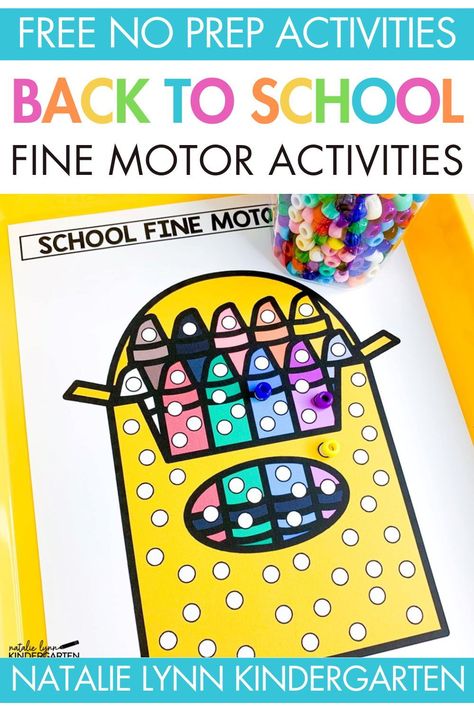 Are you looking for simple fine motor skills activities for your preschool or kindergarten classroom? These free no prep back to school fine motor skills activities can be added to your morning tubs, fine motor centers, and literacy centers so you can pack as much fine motor skills practice into your day as possible. This fine motor skills activities are perfect for the first day of school, first week of school, or your back to school lesson plans. Grab these free fine motor skills mats here. Fall Morning Tubs Preschool, Back To School Fine Motor Activities For Preschool, Fine Motor Practice Kindergarten, Scissor Skills Preschool Free Printable, Kindergarten Fine Motor Activities, Preschool Morning Tubs, First Week Of Preschool Activities, Free Fine Motor Activities, Back To School Activities For Preschool