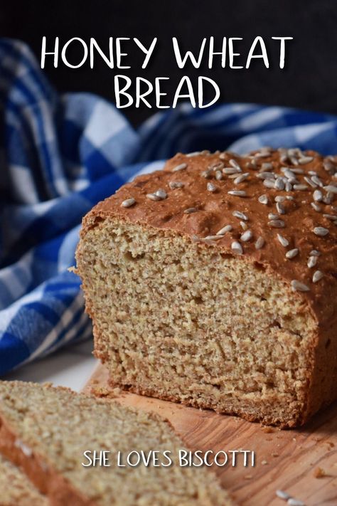 Honey Wheat Bread: only 3 steps required to make this quick no yeast, no-knead bread. #noyeastbread #nokneadbread #wholewheatbread #easybreadrecipe Honey Banana Bread, Homemade Bread Without Yeast, Baking Bread At Home, Bread Yeast, Homemade Sandwich Bread, Yeast Free Breads, Keto Bread Recipe, Honey Wheat Bread, Quick Bread Recipe