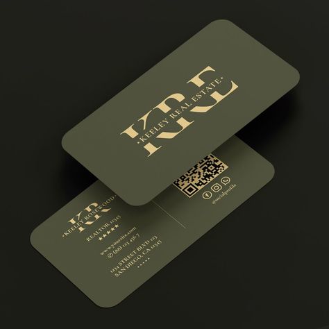 Modern Professional Monogram Army Green Attorney Business Card Attorney Business Cards, Qr Code Business Card, Modern Monogram, Personal Business Cards, Minimalist Logo, Qr Code, Modern Minimalist, Army Green, Business Card