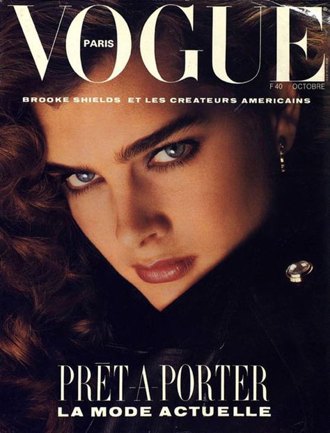 Brooke Shields by Albert Watson Vogue Paris October 1984 Brooke Shields Young, Renee Simonsen, Isabelle Adjani, Guy Bourdin, Vogue Magazine Covers, French Vogue, Stephanie Seymour, Magazine Vogue, Laetitia Casta