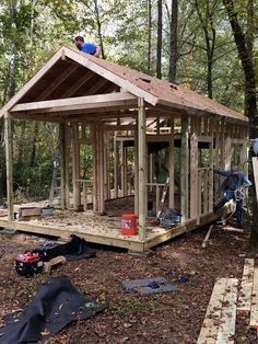 Plan to Build Rustic Cabin Plans, Tiny Cabin Plans, Building A Small Cabin, Plan Chalet, Small Cabin Plans, Fairhope Alabama, Diy Cabin, Small Log Cabin, Building A Cabin