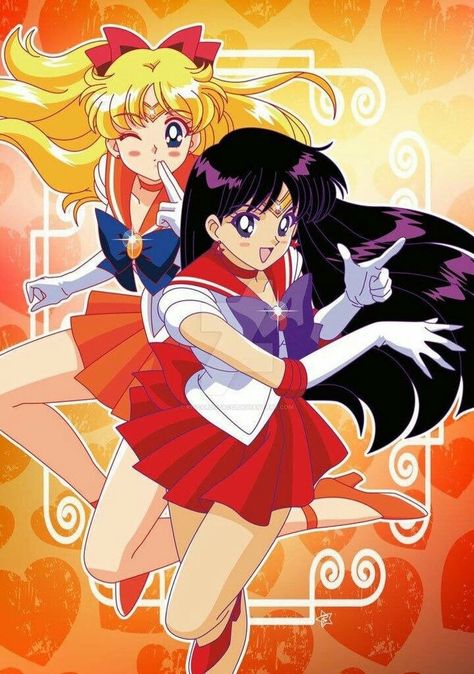 Sailor Mars and Sailor Venus Moon Obsession, Sailor Guardians, Sailor Princess, Sailor Moon Girls, Venus And Mars, Minako Aino, Sailor Moon Aesthetic, Sailor Moon Wallpaper, Sailor Uranus