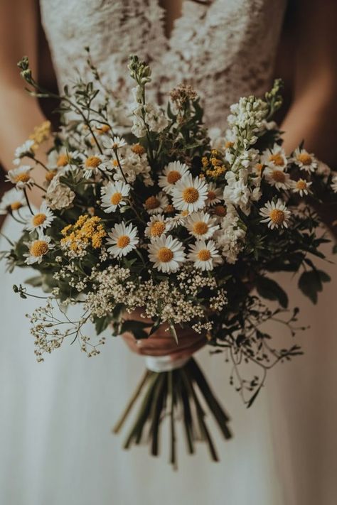 Simple Wedding Bouquet Ideas Rustic, Natural Wildflower Bouquet, Forest Theme Bouquet, Queen Anne’s Lace Wedding Bouquet, Wild Flower Prom Bouquet, Wedding Bouquets Cottagecore, Flowers Boho Wedding, Dried Flower Wedding Bouquet Brides, Wedding Forest Flowers