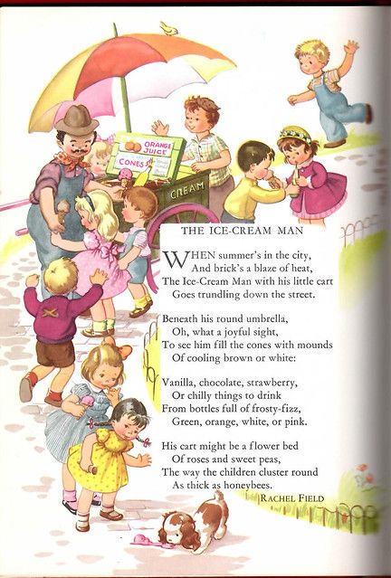 The Ice-Cream Man | Scanned from Childcraft Vol. 1, 1954 Edi… | Flickr Childcraft Books, Nursery Rhymes Poems, Old Nursery Rhymes, Roger Duvoisin, Eloise Wilkin, Childrens Poems, English Stories For Kids, Childrens Poetry, Poems For Kids