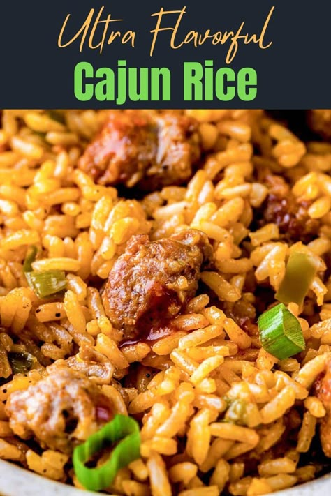 Easy Cajun Rice Rice Recipes With Sausage, Creole Appetizers, Cajun Rice And Sausage, Cajun Rice Recipes, Andouille Sausage And Rice, Sausage And Rice Recipes, Cajun Sausage And Rice, Dirty Rice Recipe Easy, Cajun Rice Recipe