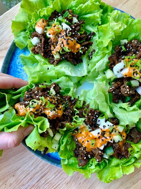 Marion Gasby, Beef Lettuce Cups, Easy Chicken Lettuce Wraps, Korean Style Beef, Tofu Lettuce Wraps, Vietnamese Beef, Asian Lettuce Wraps, Marion Grasby, Beef Wraps