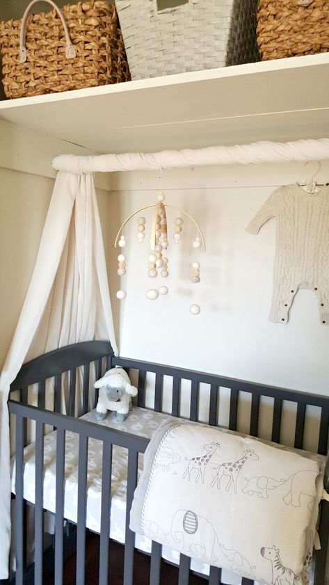 Nursery And Bedroom Combined, Crib In Closet, Baby Deer Nursery, Baby Nook, Closet Nursery, Baby Room Closet, Tiny Nursery, Nursery Nook, Baby Nursery Closet