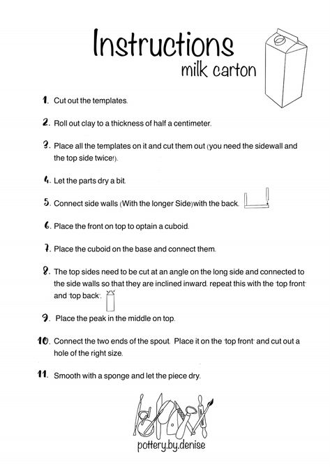 milk-carton-template-2_pottery.by.denise.pdf Ceramic Milk Carton Template, Milk Carton Template, Pottery Templates, Milk Carton, Pottery Ideas, Milk Jug, Milk, Ceramics, Art