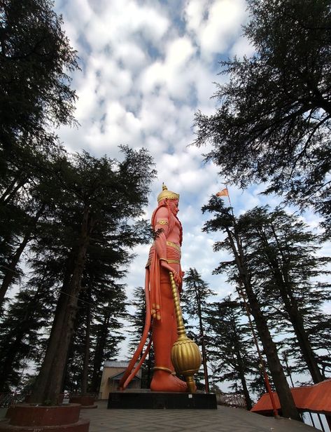 an ancient temple in Shimla, Himachal Pradesh dedicated to Hindu diety Lord Hanuman Ancient Temple, Lord Hanuman, Shimla, Ancient Temples, Himachal Pradesh, Fabric Painting, Temple, Fabric