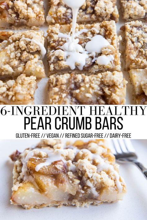 Pear Recipes Healthy, Fresh Pear Recipes, Pear Recipes Easy, Pear Dessert Recipes, Healthy Fall Desserts, Pear Dessert, Crumb Bars, Postre Keto, Paleo Recipes Dessert