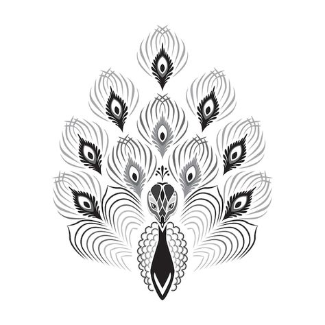 Peacock Tattoo Line Art, Art Deco Peacock Tattoo, Peacock Feather Line Art, Peacock Feather Tattoo Black And White, Peacock Line Art, Peacock Mandala Tattoo, Peacock Tattoo Men, Peacock Tattoo Black And White, Peacock Tattoo Designs