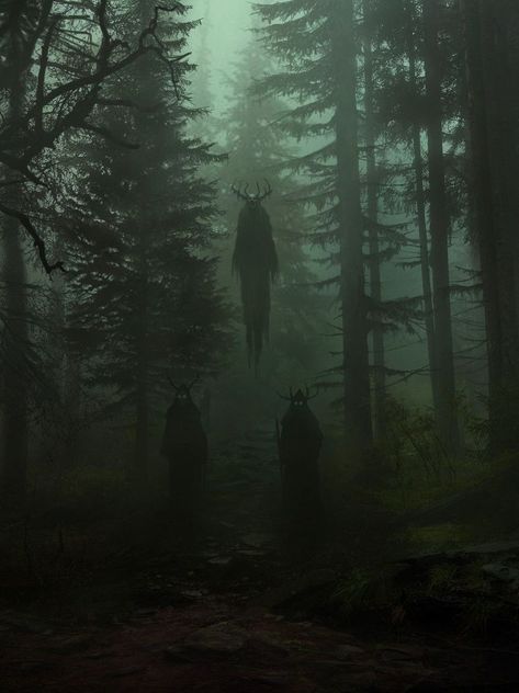 41 Strange on Twitter: "Artwork by Ukrainian illustrator Yuri Hill… " Cursed Forest Aesthetic, Monster In Woods, Monsters In The Woods, Demon In The Woods, Dark Woods Aesthetic, Monster In The Woods, Cursed Forest, Demon Core, Dark Green Aesthetic