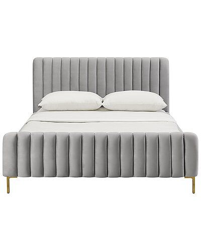 Dreams Will Come True, Glam Design, Exterior Decoration, Tufted Bed, Cama King, Velvet Bed, Gold Legs, Beds & Bed Frames, Grey Bedding