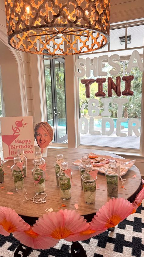 Just a TINI bit older 😉🍸💓 This martini inspired birthday party is going down in the Bach Babes books as one of our absolute favs! Tag… | Instagram 23 Party Theme, Birthday Ideas Celebration, 22nd Bday Theme, 30 Something Birthday Ideas, 22nd Bday Party Ideas, Tinis And Weenies Bachelorette, Fine As Wine Birthday Party, Tinis And Weinies Party, 24 Birthday Party Ideas