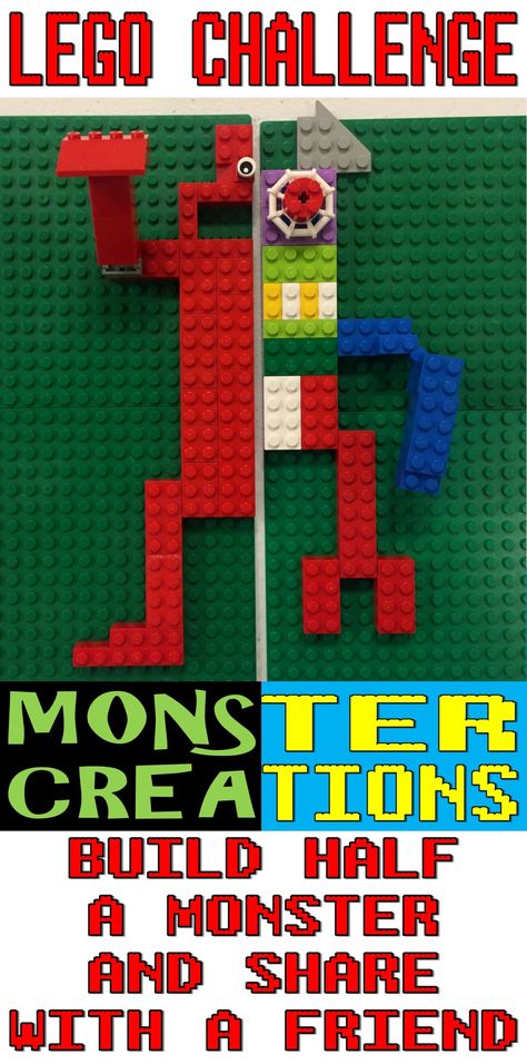 Construction Club Ideas, Lego Monsters Ideas, Lego Projects For Adults, Lego Group Activities, Lego Club Ideas, Lego Challenge Ideas, Lego Crafts For Kids, Lego Activities For Kids, Library Program Ideas