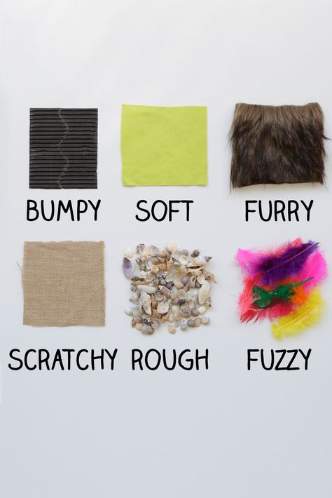 Texture boards are a stimulating way to explore our sense of touch and learn new descriptive words like soft, rough and fuzzy. Pg Activities, Preschool Senses, Candyland Art, Sensory Books, 5 Senses Activities, Senses Preschool, Tactile Art, Senses Activities, Texture Board